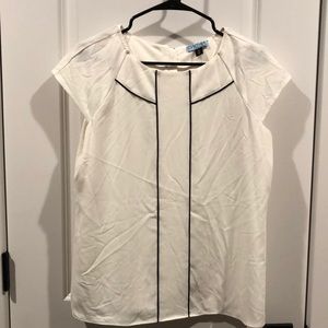 Cynthia Rowley cap sleeve pinstripe blouse - M